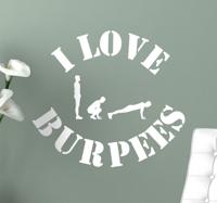Muursticker I Love Burpees Muursticker I Love Burpees