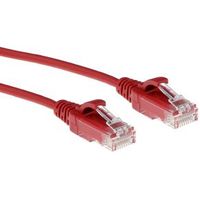 ACT Rode 0,15 meter LSZH U/UTP CAT6 datacenter slimline patchkabel snagless met RJ45 connectoren