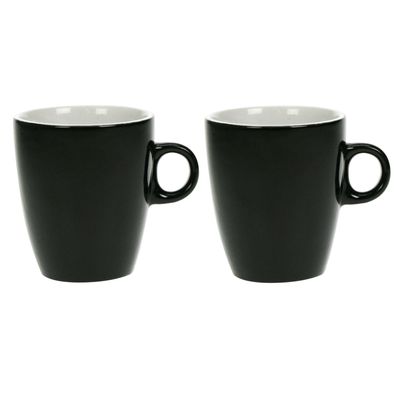 Set van 12x stuks koffie kopjes/bekers zwart 190 ml