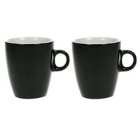 Set van 12x stuks koffie kopjes/bekers zwart 190 ml