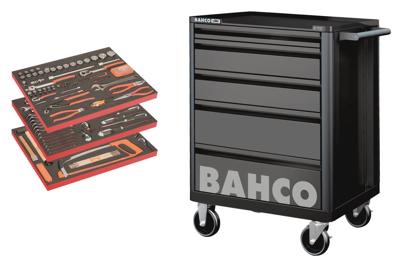 Bahco Gereedschapswagen 26" E72 met 5 lades | zwart | voor algemeen gebruik | inclusief 3 gevulde lades - 158-delig - BASIC