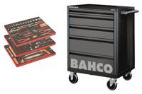 Bahco Gereedschapswagen 26" E72 met 5 lades | zwart | voor algemeen gebruik | inclusief 3 gevulde lades - 158-delig - BASIC