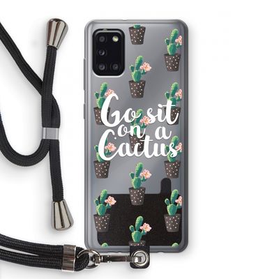 Cactus quote: Samsung Galaxy A31 Transparant Hoesje met koord