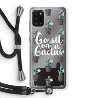 Cactus quote: Samsung Galaxy A31 Transparant Hoesje met koord