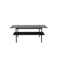 VonStaf salontafel met plank 60x120 cm glas zwart. - thumbnail
