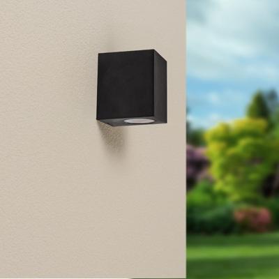 Marion - Dimbare LED wandlamp kubus - GU10 excl. lichtbron - IP44 - Zwart - Binnen en buiten - 3 jaar garantie - Polycarbonaat