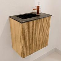 Toiletmeubel Mondiaz Joya Dlux | 40 cm | Meubelkleur Oak | Faye wastafel Lava Wasbak Links | 1 kraangat