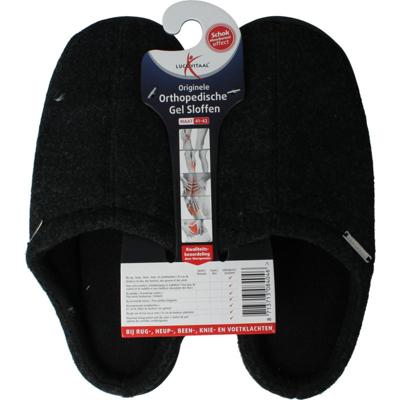 Lucovitaal Orthopedische gel sloffen zwart maat 41-42