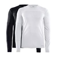 Craft Core Dry baselayer ondershirt lange mouw 2-pack zwart/wit heren