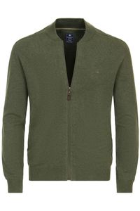 Redmond Casual Regular Fit Cardigan donkergroen, Effen