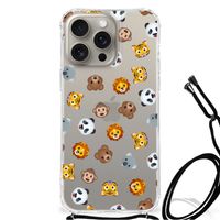 Doorzichtige Silicone Hoesje voor iPhone 15 Pro Max Dieren Emojis