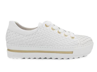 Witte Gabor Veterschoenen Wijdte G Witte Gabor Veterschoenen Wijdte G
