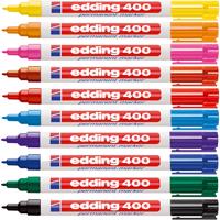 Edding Markers 400, lijndikte 1 mm, diverse kleuren, 10 stuk/ 1 doos
