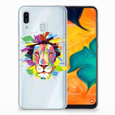 Samsung Galaxy A30 Telefoonhoesje met Naam Lion Color Samsung Galaxy A30 Telefoonhoesje met Naam Lion Color