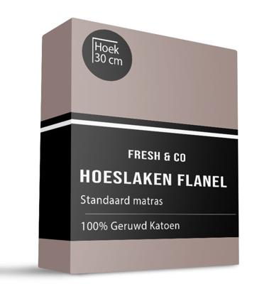 Hoeslaken Katoen Flanel Outlet 90x200 Cm Taupe Fresh And Co - Dekbed-Discounter.nl Hoeslaken Katoen Flanel Outlet 90x200 Cm Taupe Fresh And Co - Dekbed-Discounter.nl