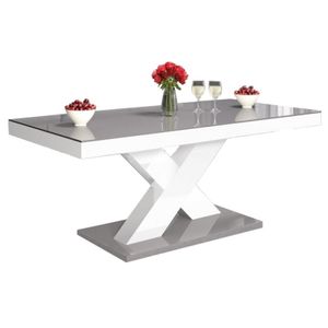 Salontafel Xenon mini 120 cm breed - Hoogglans grijs met wit