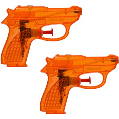 Waterpistool Splash Gun - 4x - klein model - 12 cm - oranje