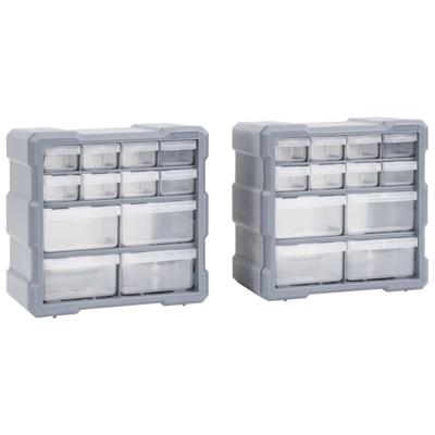 VidaXL Organisers met 12 lades 2 st 26,5x16x26 cm