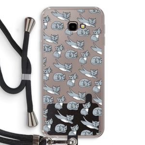 Poezen: Samsung Galaxy J4 Plus Transparant Hoesje met koord