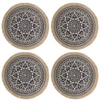 Creative Tops - Placemats, Rond, Set van 4, Geweven, Blauw - Creative