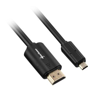 Sharkoon 1m, HDMI/Micro HDMI HDMI kabel HDMI Type A (Standaard) HDMI Type D (Micro) Zwart