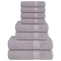 VidaXL 8-delige handdoekenset 360 g/m² 100% katoen grijs VidaXL 8-delige handdoekenset 360 g/m² 100% katoen grijs