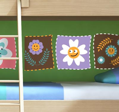 Sticker set bloemen kinderkamer