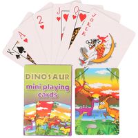 Mini dinosaurussen thema speelkaarten 6 x 4 cm in doosje   -