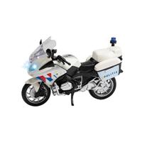 Speelgoed/model motor politie - wit - schaal 1:20 - 10 x 23 x 14 cm - politiemotor - Speelgoed motors - thumbnail