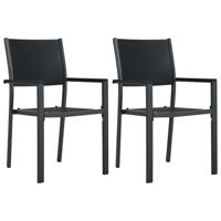 Tuinstoel 2 st rattan-look kunststof zwart