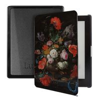 Lunso - sleepcover hoes - Kobo Aura edition 1 (6 inch) - Stilleven met Bloemen