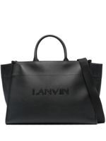 Lanvin logo-embossed leather tote bag - Noir