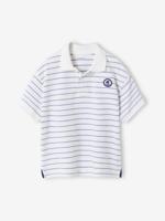 Polo met korte mouwen met strepen ecru