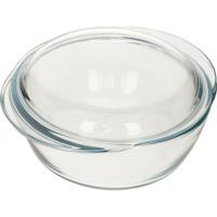 Pyrex ronde glazen ovenschaal met deksel - 2,1 liter - 25 x 20 x 11 cm - Ovenschotel schalen