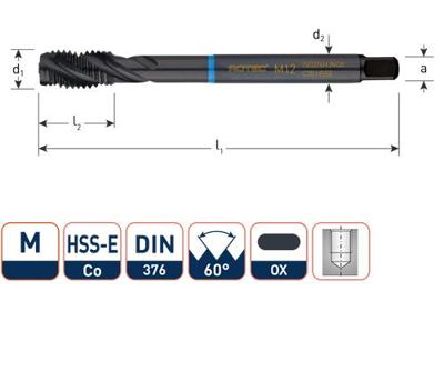 Rotec Machinetap din376 m18 rvs blind