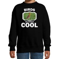 Dieren grutto vogel sweater zwart kinderen - birds are cool trui jongens en meisjes - thumbnail