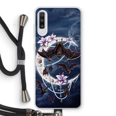 Vleermuizen Maan: Samsung Galaxy A70 Transparant Hoesje met koord