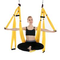 6 behandelt bodybuilding hand stand inelasticiteit luchtfoto yoga hangmat (geel)