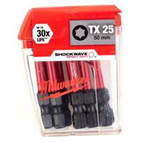 Milwaukee SHOCKWAVE™ IMPACT DUTY schroefbits TX25 x 50 mm VE=10 - 4932430882