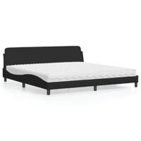 Bed met matras "Dover" stof zwart 200x200 cm