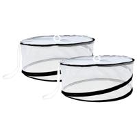 Opvouwbare Foodcover - 2x - Rond - 37 x 15,5 cm - Vliegenkap en Voedselbescherming