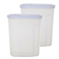 Voedselcontainer strooibus - 2x - transparant - 3 liter - kunststof - 20 x 10 x 24 cm