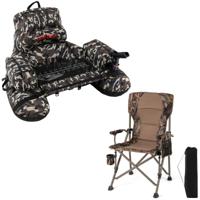 Opblaasbare Visvlot en Opvouwbare Kampeerstoel voor Transport Draagbare Visboot en Visstoel