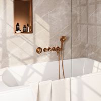 Brauer Copper Carving inbouw badkraan met 3 standen handdouche geborsteld koper PVD - thumbnail
