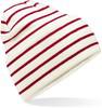 Beechfield CB39R Original Deep Cuffed Striped Beanie - Soft White/Classic Red - One Size