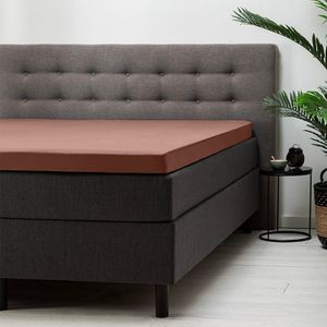 Fresh & Co Hoeslaken verkoelend Katoen- Topper 140 x 200 cm, Kleur: Cognac