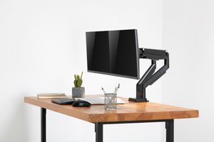 Digitus DA-90395 Monitor-tafelbeugel 2-voudig 38,1 cm (15) - 81,3 cm (32) Zwart Draaibaar, In hoogte verstelbaar, Kantelbaar, Kantelbaar en zwenkbaar,