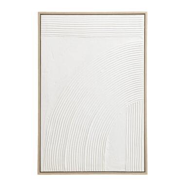 Schilderij 3D Art - wit - canvas/hout - 90x60 cm - Leen Bakker
