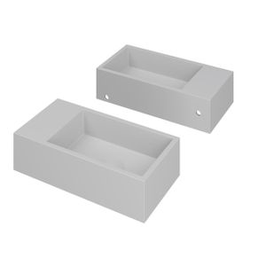 INK Versus Fontein - 36x18x9cm - wasbak rechts - 0 kraangaten - polystone wit mat 3404101