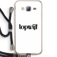 Topwijf Wit: Samsung Galaxy J3 (2016) Transparant Hoesje met koord